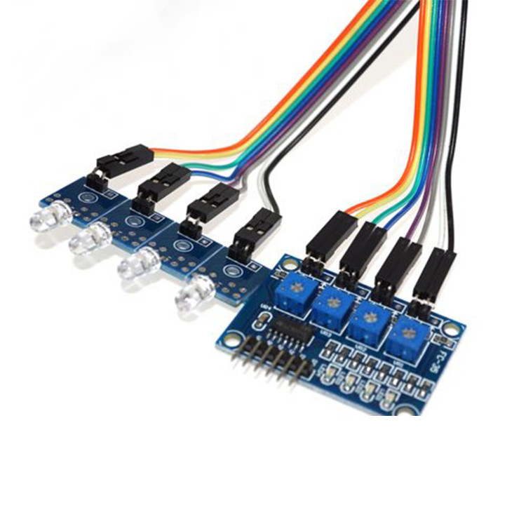Chinese Factory Low Cost 4 Channel Light Sensor Photodiode Sensor Module LM339 Light Control Sensor