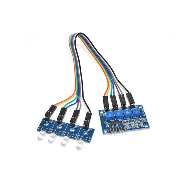 Chinese Factory Low Cost 4 Channel Light Sensor Photodiode Sensor Module LM339 Light Control Sensor